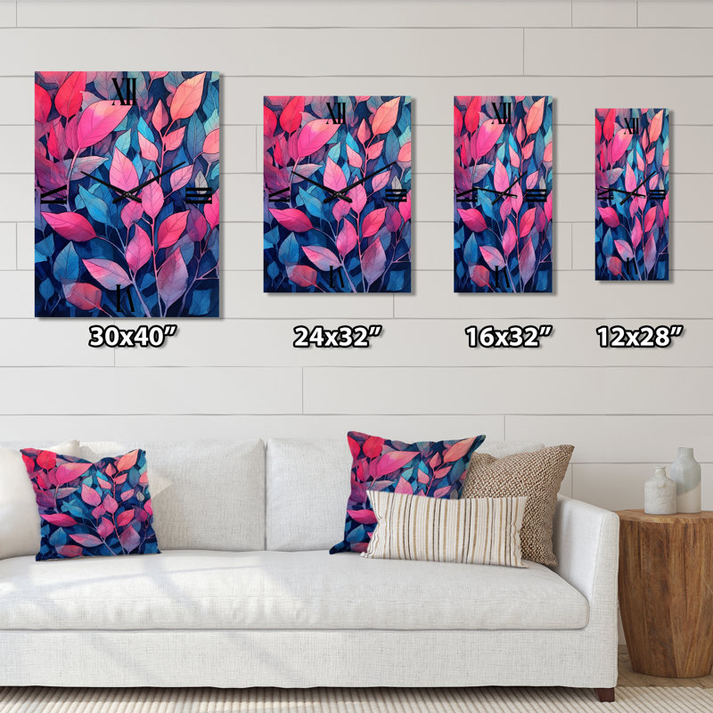 Horloge murale rose et bleu Harmony I, Petit