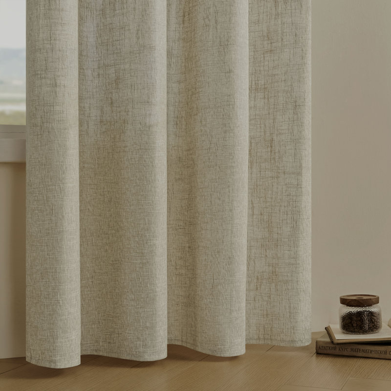 Paire de rideaux semi-transparents avec œillets 4 pièces (ensemble de 2), Gruau, L 52 po x L 96 po