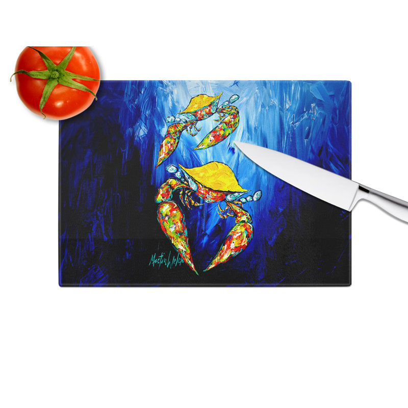 Crab Fair Glass Cutting Board
