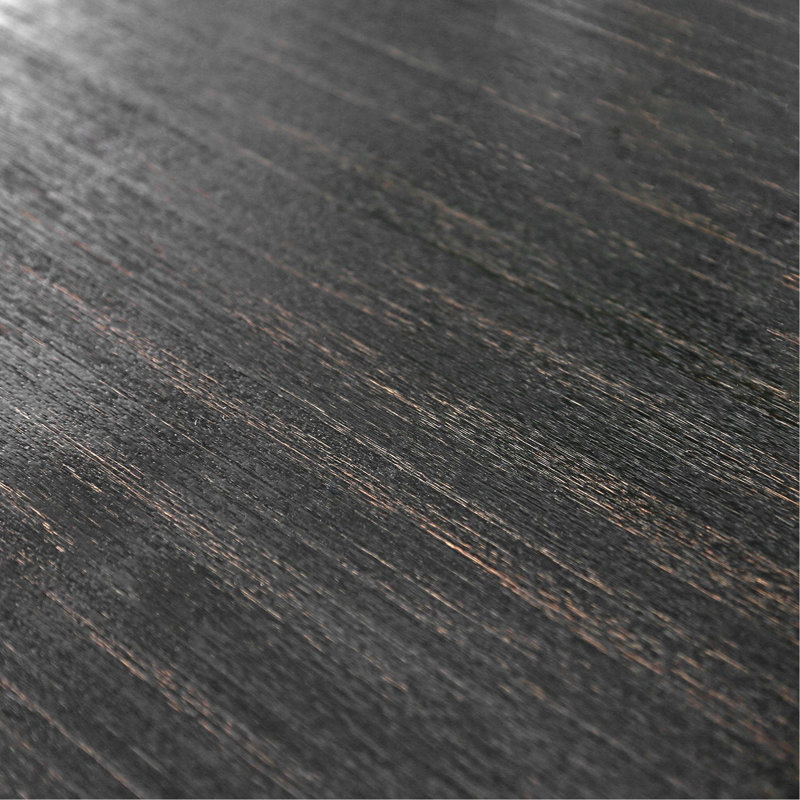 Table de salle à manger en grain de bois rustique, noir antique, table de support en bois massif, repose-pieds