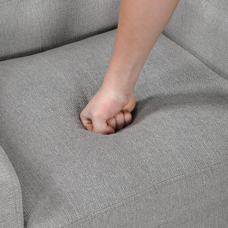 Chaise d'appoint - Tissu d'ameublement gris capitonné, Gray