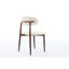 Chaises de salle à manger modernes modernes en métal beige de 2 pour la cuisine et le café, espace mince - Efficace avec grain de bois, structure, surface facile à nettoyer