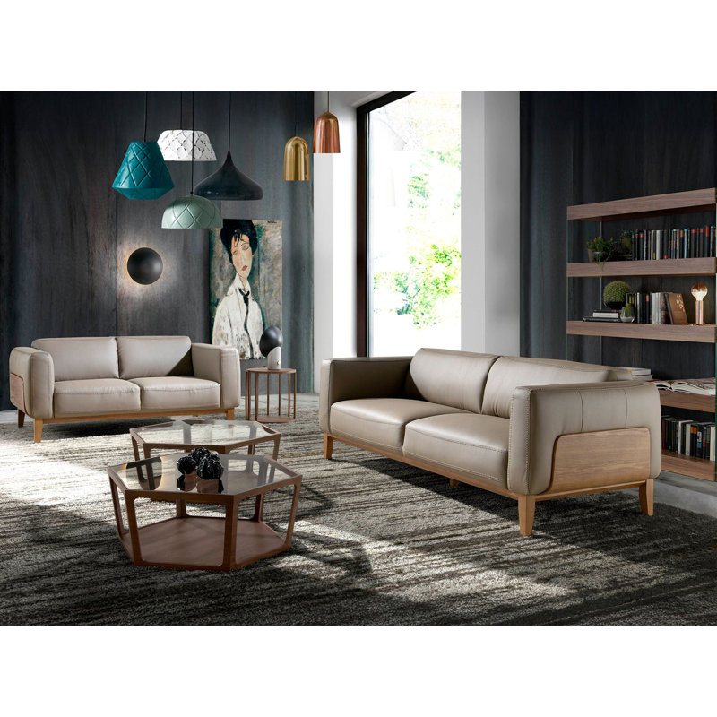  mink leather sofa, 3, Brown, 92cm H x 209cm W x 77cm D