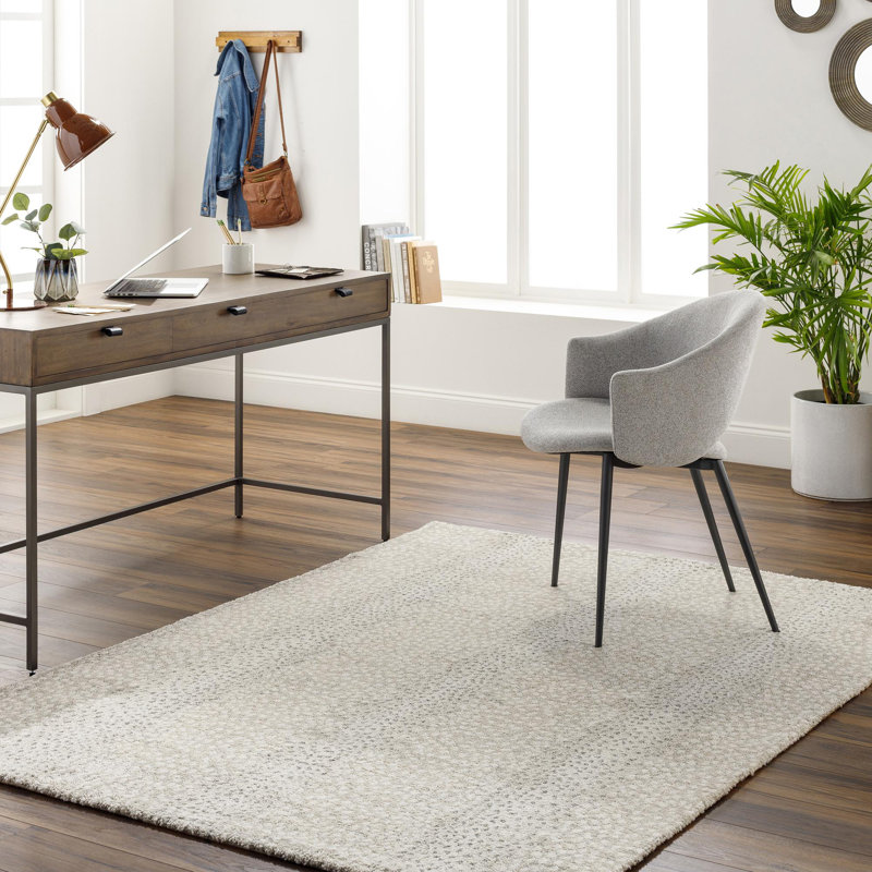 Rectangle Makila Abstract Machine Woven Polyester/Polypropylene Area Rug in Light Gray/Beige, Rectangle 7'10" x 10'