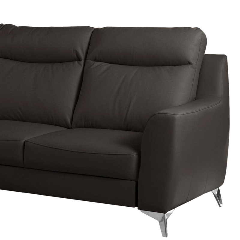 Emmie-Mae Leather Corner Sofabed with Chaise, Dark Brown, Left Hand Facing