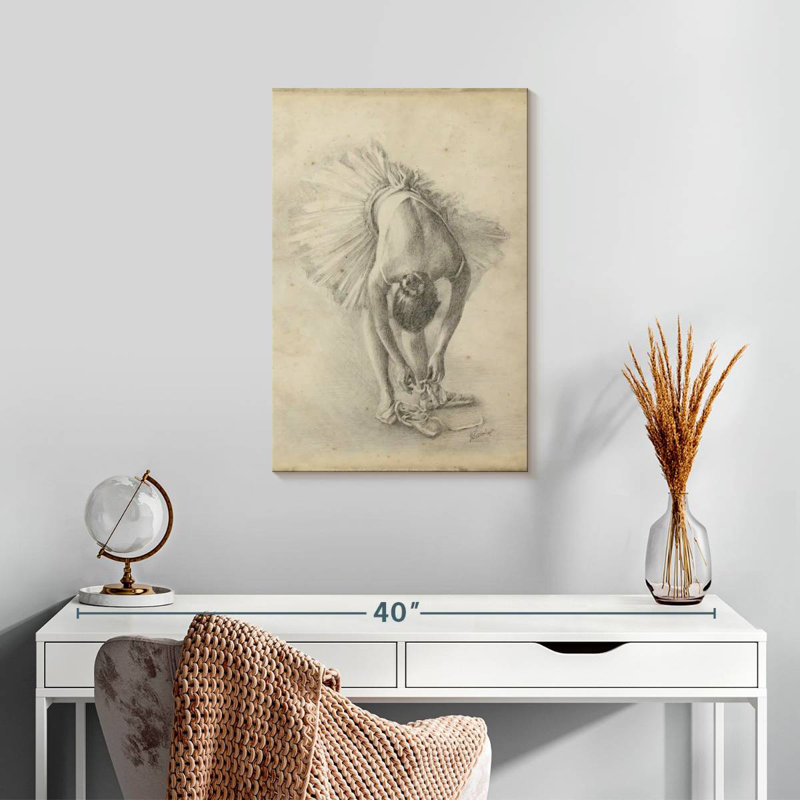 Étude de ballerine Enn Antique I, H 24 po x l 16 po