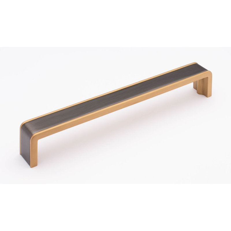 Fusion 8" Center to Center Bar Pull, Gunmetal/Satin Brass