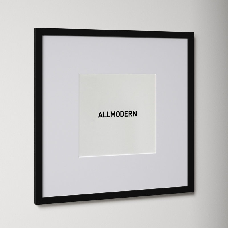 Capullo Wood Matte Picture Frame with Mat, 20" x 20", 11" x 14", Black
