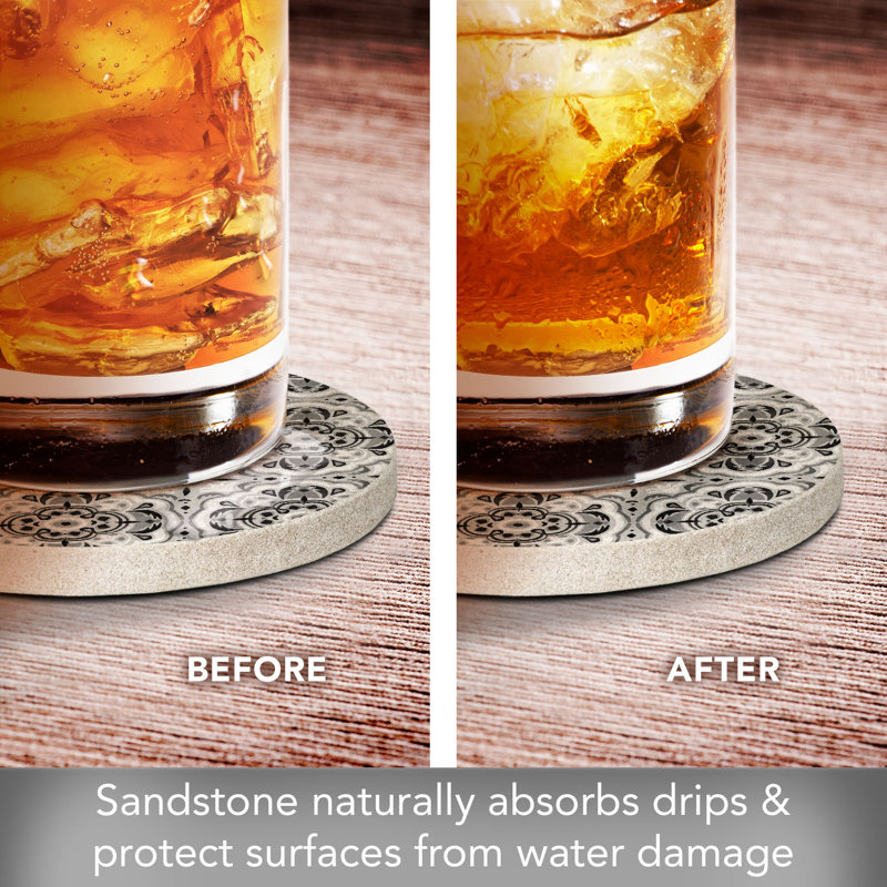 Tile Sketch Single Round Sandstone Coaster Create Your Own Set