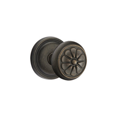 Emtek Key-in Single Cylinder Knobset w/ #12 Rosette Tuscany and Petal Knob