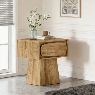 Table de bout avec tiroir 21,6 po - Petite table d'appoint / table de chevet moderne avec rangement
