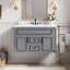 Armoire murale 36 po avec lavabo et tiroirs en céramique, meuble-lavabo simple de style français avec charnières à fermeture douce, meubles-lavabos-1477108272