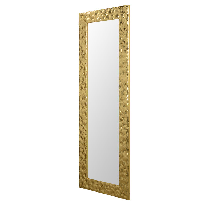 Caire Flat Wall Mirror, Gold, 147cm H x 52cm W