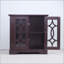 Buffet rouge avec portes en verre trempé et tablette réglable