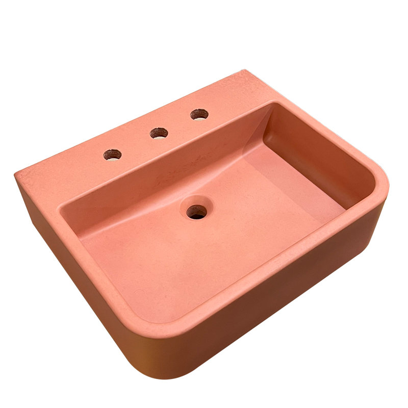 Newterra 22" Undermount/Wall/Vessel Bathroom Sink, Brick, Widespread