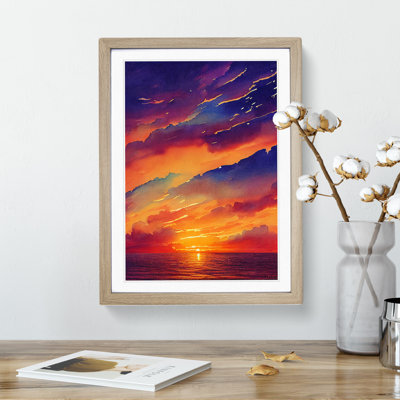 A Vivid Ocean Sunset - Single Picture Frame Print