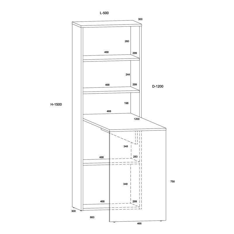 Mirianna Standing Desk, Beige