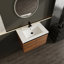 Ensemble de meuble-lavabo brun de 30 po avec lavabo à poser et 2 portes