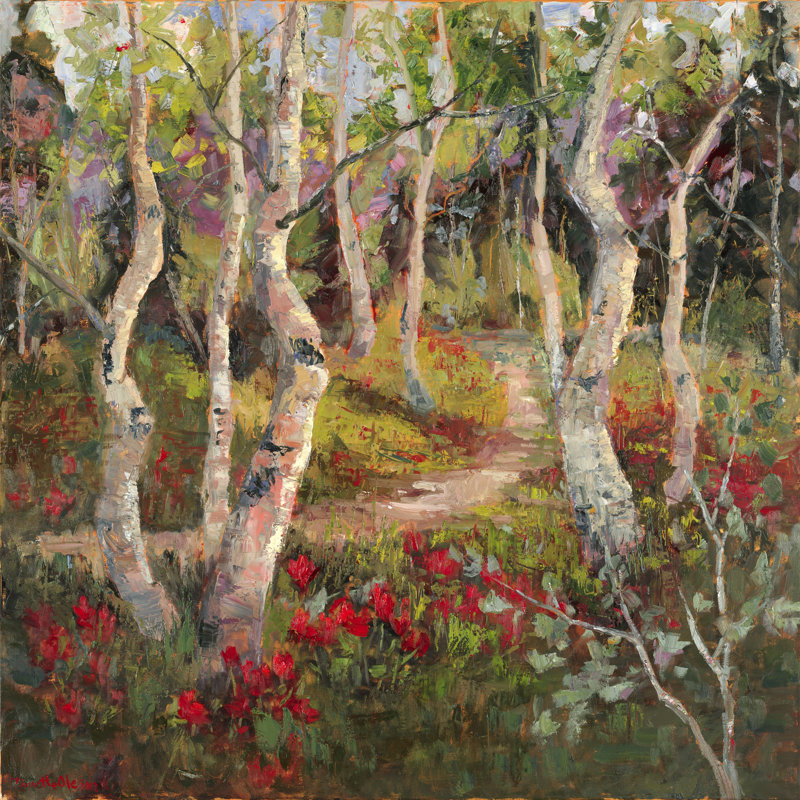 Four Seasons Aspens I by Nanette Oleson - Wrapped Canvas Painting, 30cm H x 30cm W