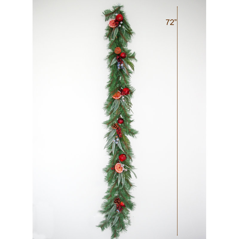 Guirlande 6 'Pomme Grenade Orange Pinecone