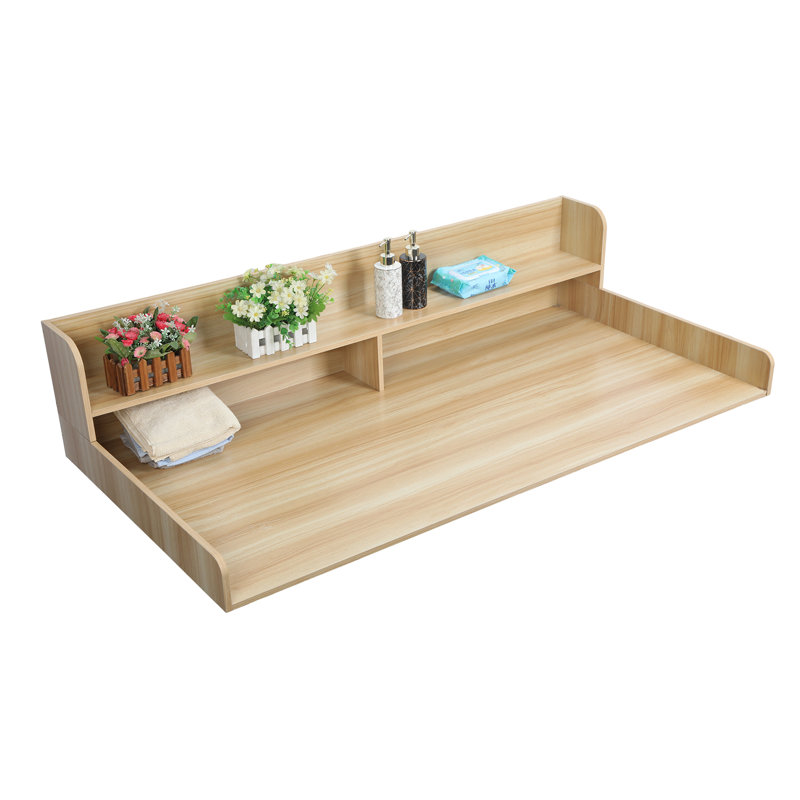 Comptoir de laveuse-sécheuse avec tablette à 2 niveaux, l 54 po x P 27,5 po Housse de comptoir en bois avec garde H 2,75 po