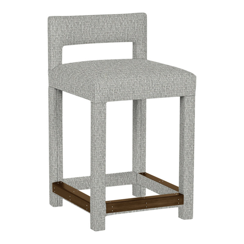 Utica By Thom Filicia Upholstered Counter Stool with Solid Wood Frame, La Havane, Colombe Tarbee