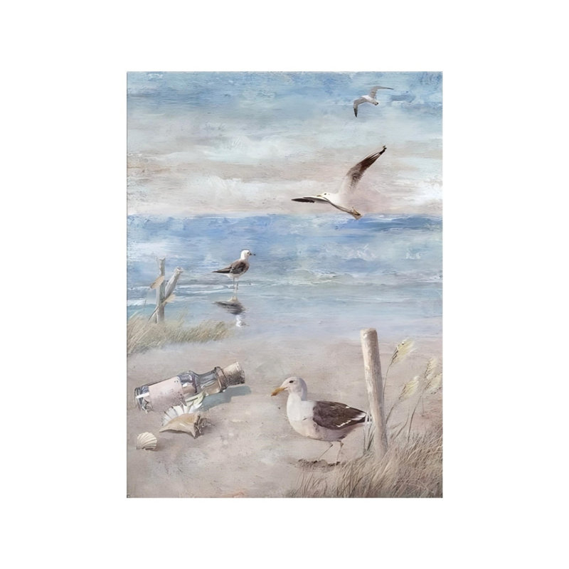 Art mural sur toile sans cadre 12 "x 16" Blue Beach Seaside