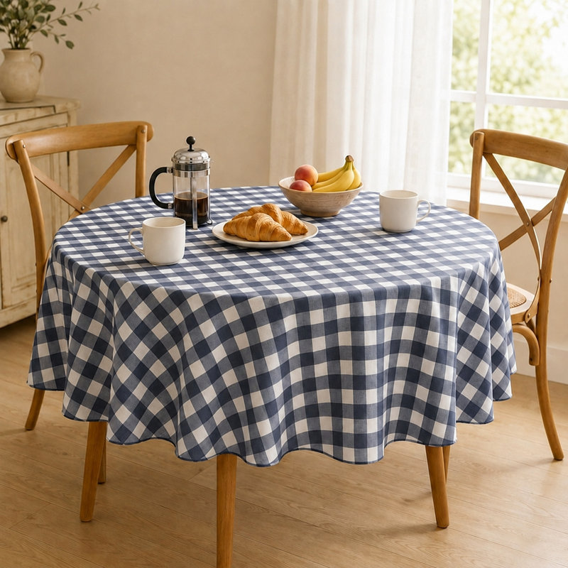 Nappe PEVA imperméable Buffalo Gingham avec envers en flanelle, repas intérieur et extérieur, Dark Gray/White