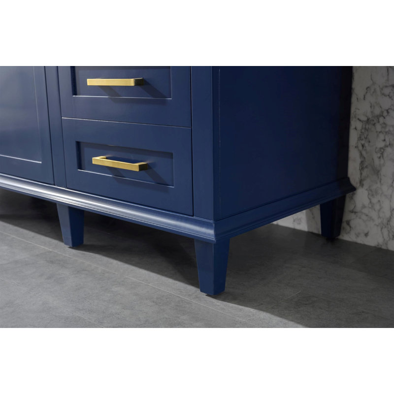 Ensemble de meuble-lavabo double 60 po Mallery, Bleu