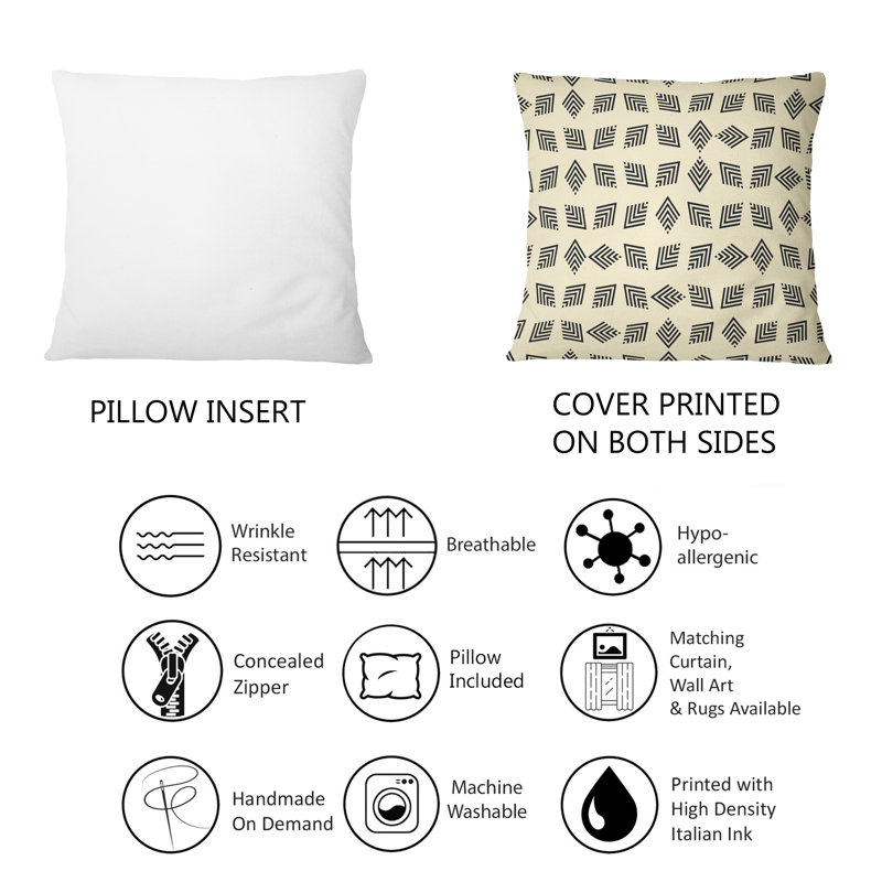 Coussin Rhyth Of Black Geometrics On