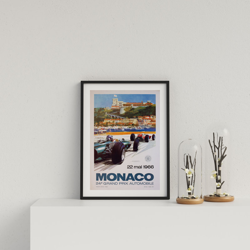 Retro Motor Racing Monaco GP 1966 by Vouvart - Single Picture Frame Print