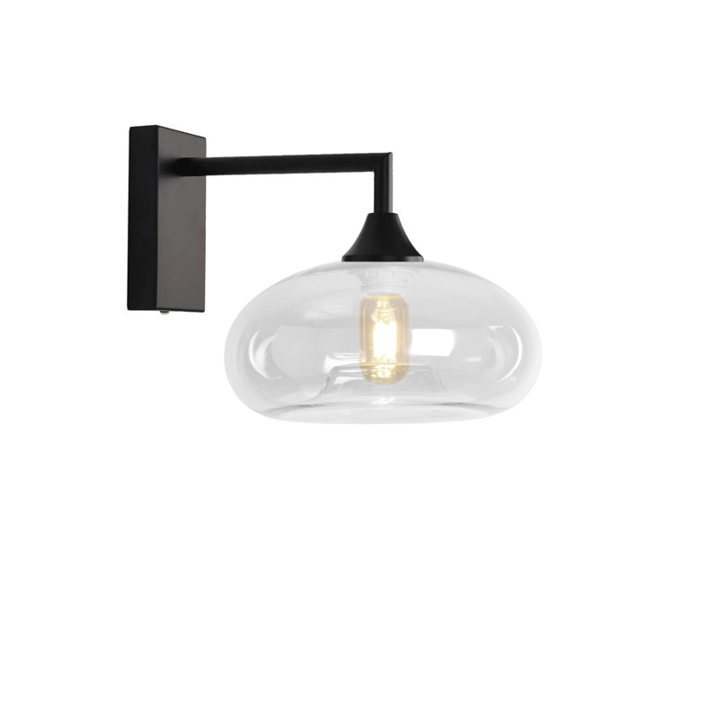 Bonifacio Iron Armed Sconce, Clear, Black