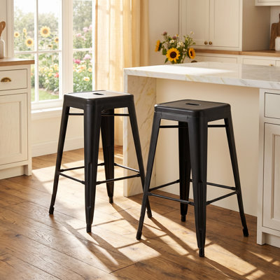 Tabourets de bar en métal vieilli l 16,5 po x P 16,5 po x H 24 po Industrial Loft