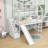 Twin Size Wooden Loft Bed with Slide and Storage-1722429827