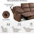 3 - Piece Modern And Overstuffed Soft Manual Reclining Sectional With Cupholders And Storage-514896036