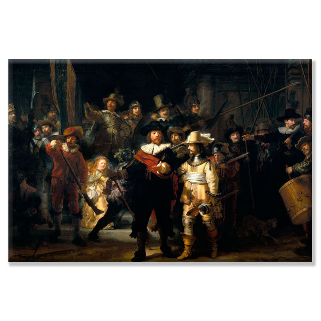 « the night watch » par rembrandt van rijn-impression, H 28 po x l 42 po x P 1,5 po