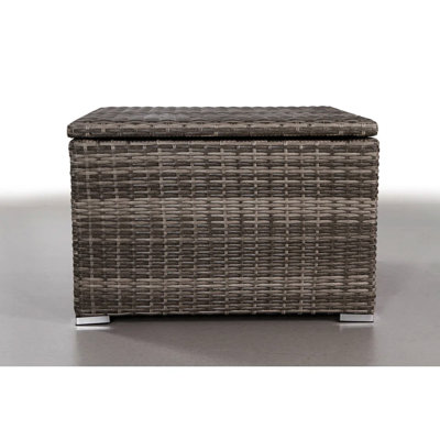 Table d'extérieur avec espace de rangement - 33 po de profondeur, mélange de gris, rouille, rangement sans assemblage, antirouille, teinture requise