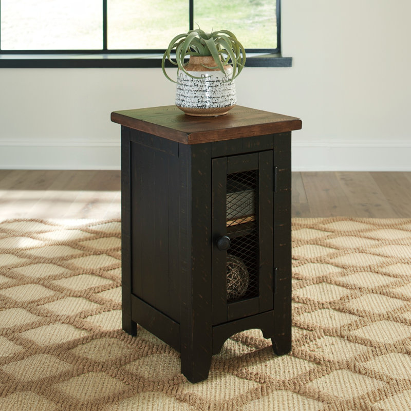 Table de bout avec rangement Hannah-Rosalie, Black