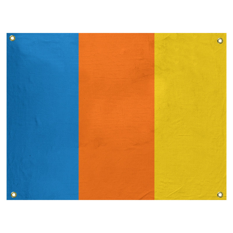 Tapisserie de polyester Baltimore, Miami, H 59 po x l 80 po x P 1 po, Bleu / rouge orangé / jaune