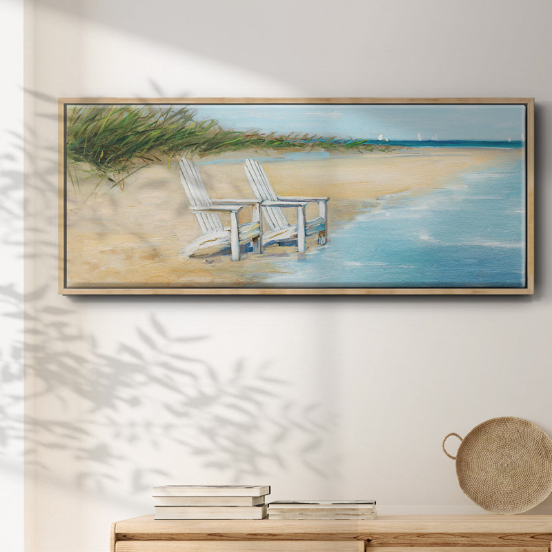 Water View II- Framed Canvas, 12" H x 30" W