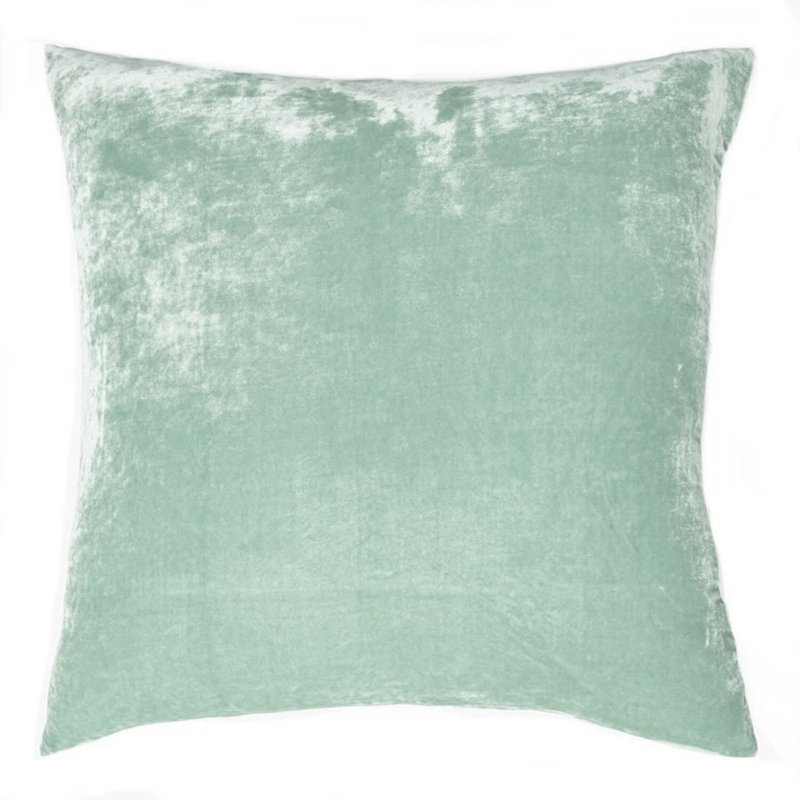 Silk Velvet Pillows Reversible Throw Pillow, Sea Glass