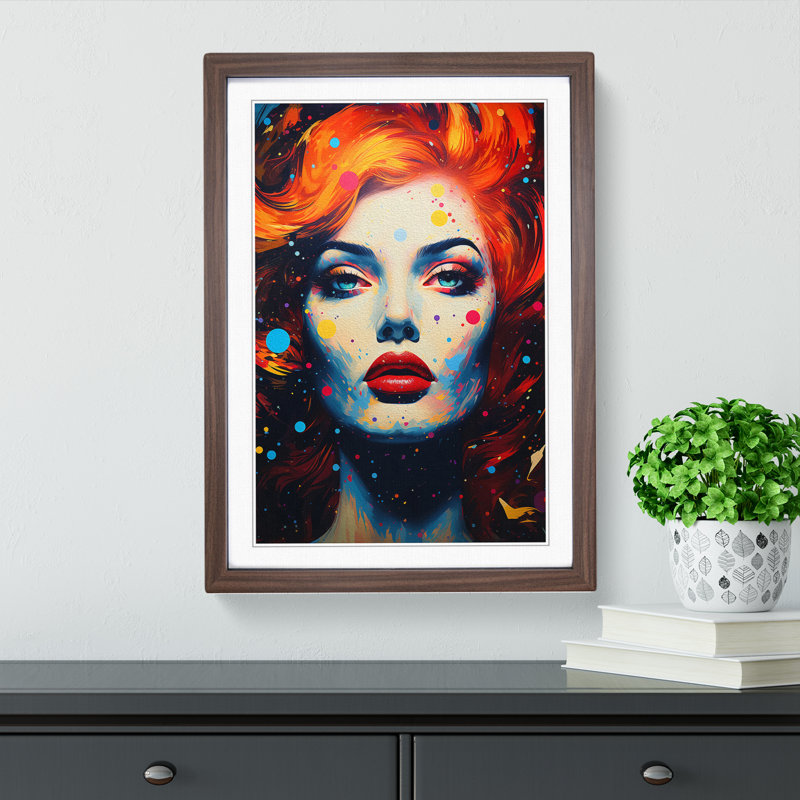 Single Picture Frame Print on Wood, Walnut Framed, 46cm H x 34cm W