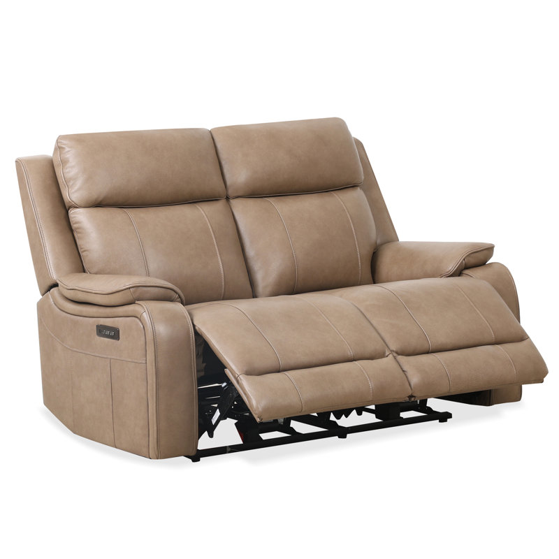 Canapé inclinable électrique Jasper 60 po en cuir avec port USB - Taupe, Taupe