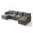 116.5" U Shaped Modular Sofa, Comfy Sectional Couch with Moveable Ottoman for Living Room-999962006