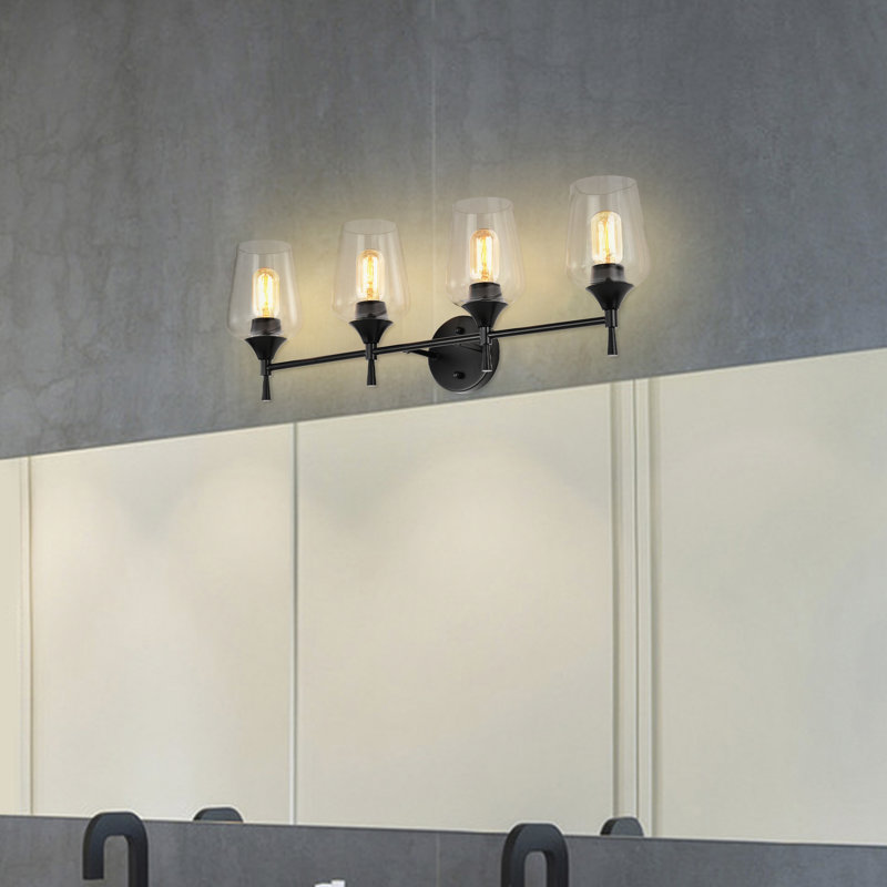 Letesha 4 - Light Dimmable Vanity Light, Matte Black