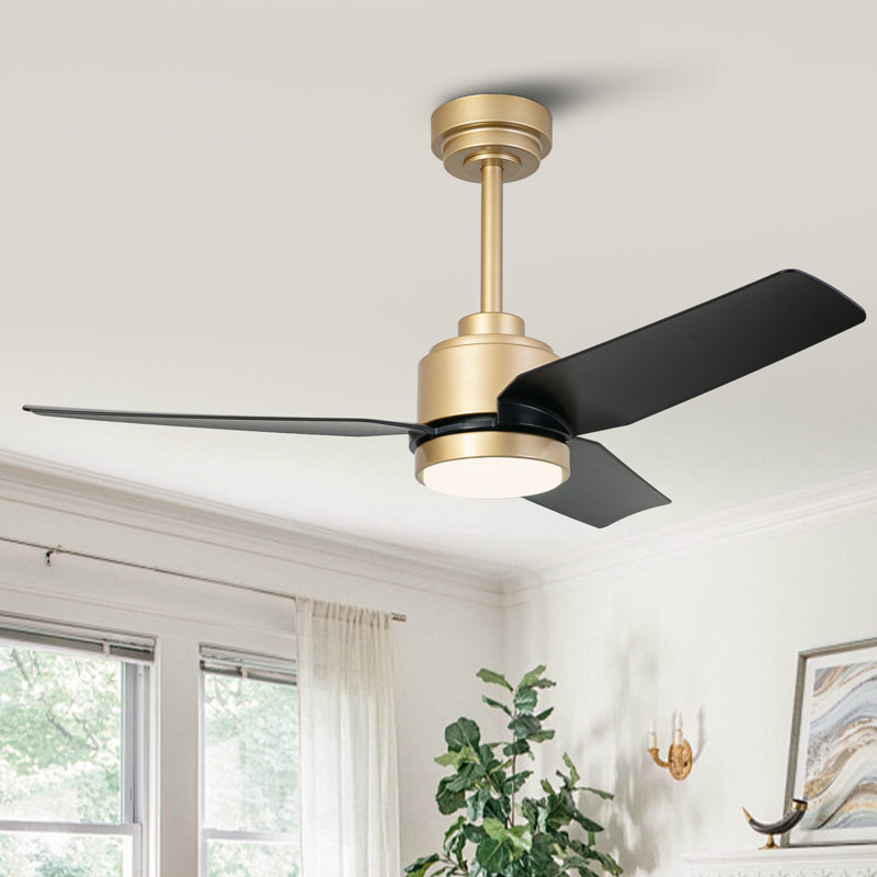 Vaczon 42" Modern Propeller Smart Dimmable LED Ceiling Fan with APP and Remote Control, 3CCT Lights, 6-Speed Reversible DC Motor, Timer, 6"/10" Downrods