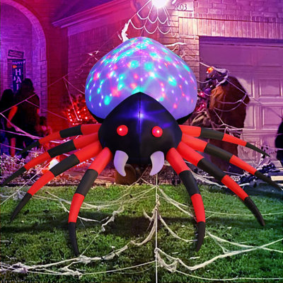 Décoration extérieure d'araignée gonflable d'Halloween de 4 pi de largeur avec lumière magique