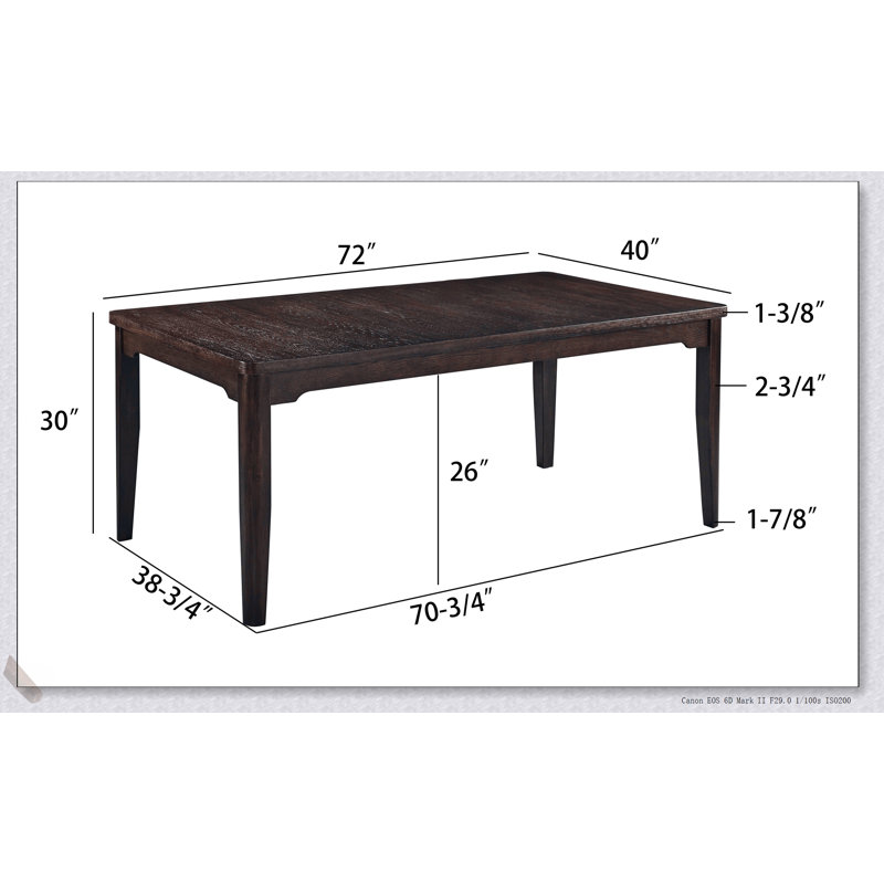 Ensemble de table de salle à manger 7 pièces rectangulaire en chêne foncé avec chaises rembourrées pour des expériences repas élégantes et confortables