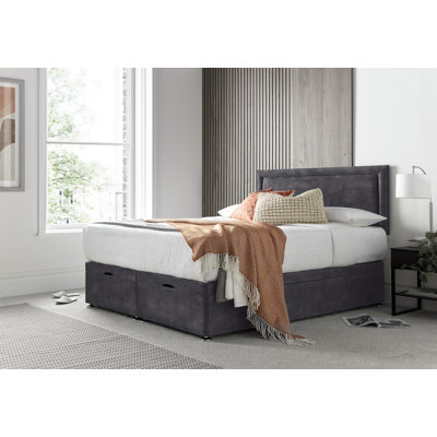 Regent Border Conistan Upholstered Ottoman Storage Bed with Panel Headboard & Gas Lift