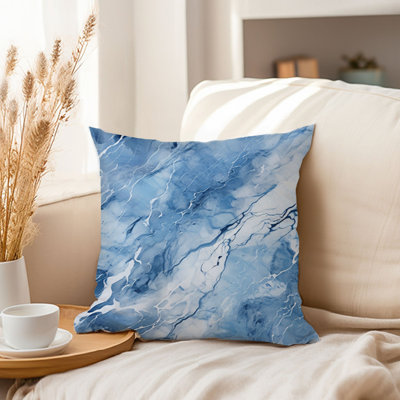 Abstract Blue Geode Crystals Marble Pattern I Modern